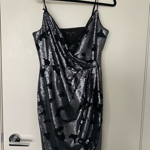 Sequin wrap dress